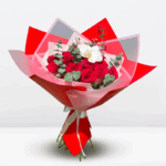 Exclusivo Ramo de 15 Rosas Rojas & flor de Orquídea