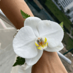CORSAGE ORQUIDEA BLANCA – MUÑECA (Pulsera Dorada)