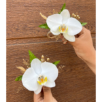 _Pack 2: Corsage con Brazalete (Dorado o Plateado) + Boutonniere - Imagen 2